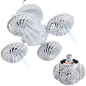 Folding Solar Fan Rechargeable with LED Light 1500mAh Portable Fan for Camping Outdoor HomeNeeded