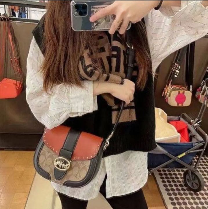 Coach New Georgie deals Saddle Bag In Colorblock