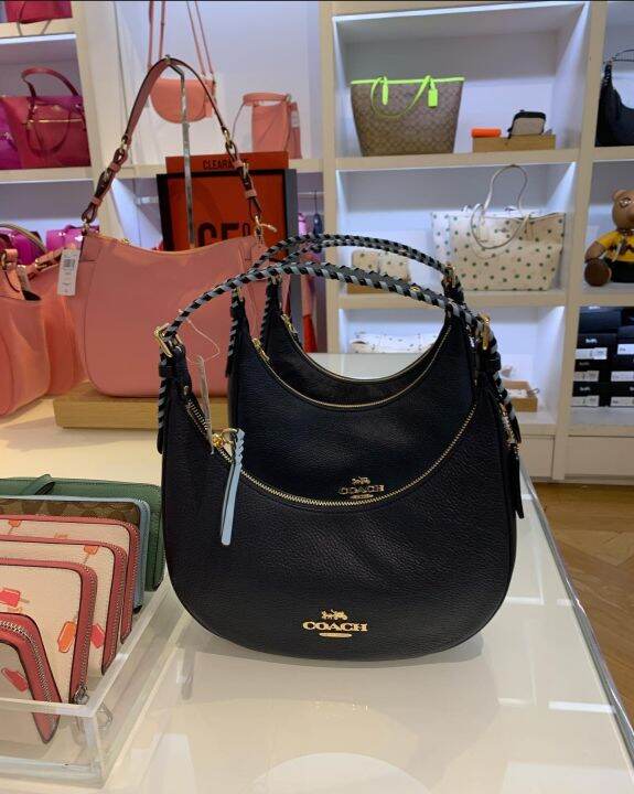 Coach harley hobo in pebble outlet leather