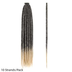 DEGRAD 10 Strands 36 Inch Synthetic Dreadlock Extension Reggae Style Ombre Color Hippie Dreads DIY Natural Crochet Braids Hair American