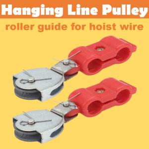 Twin Industrial Hanging Line Pulley Roller Guide For Hoist Wire Wire Rope Lead Roller Cable