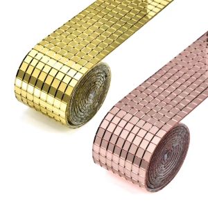 Self-adhesive 100CMX4CM 3D three-dimensional waistline KTV decorative patch waterproof mosaic wall stickers edge strips skirting lines home interior decoration creative DIY patch glass mirror background wall stickers wallpaper explosion style