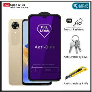 Tempered Glass For OPPO A17k Anti 10D Blue Light Anti Gores Kaca Full Layar Pengriman Cepat Promo Di AlvaCaseAcc