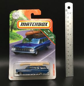 Matchbox car รถของเล่น สะสม หายาก Chevy Wagon 59 Blue Chevrolet Diecast Cars 1:64 MBX Road Trip 2018 รถเด็กเล่น รถสะสม หายาก