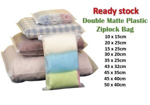 🔥HARGA MURAH🔥Double matte Zip Lock bag zipper bag storage packaging plastic bag for travel