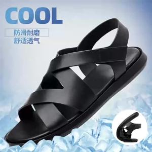 MenS Sandals 2025 Summer New Casual Hollow Breathable Flat Beach Shoes Outdoor Slippers Roman Shoes