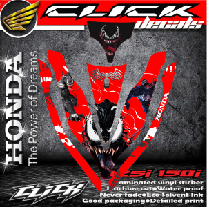 HONDA CLICK V2 VENOM FRONT ONLY STICKER DECALS FOR MOTORCYCLE PARTS AND ACCESSORIES