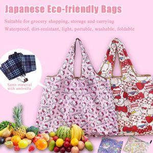 FVWF489263 Oxford Cloth Hello Kitty Shopping Bag Large Size Foldable Eco Bag Portable Reusable Tote Bag