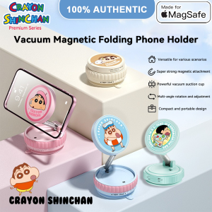 100% Authentic Crayon Shinchan Vacuum Magnetic Folding Phone Holder Multi-angle Rotation Adjustment Compact Portable Anti-Slip Anti-Drop Mobile Phone Holder Stand for All Smartphone TR1/QS6