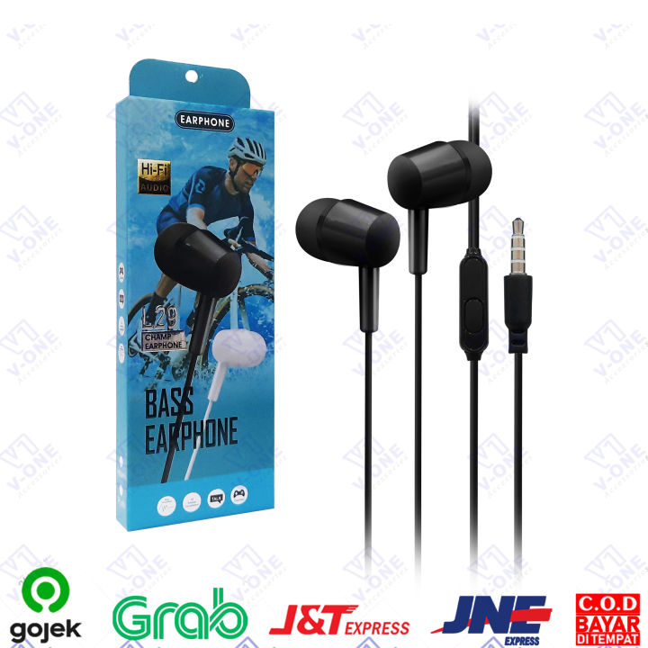 Earphone Handsfree Headset L29 with Mic Headset Stereo L29 - Main Image
