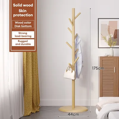 Habitate Solid Wood 175cm Bag Rack Stand Coat Rack Stand Cloth Rack Stand Shelves Rack for Home Furniture Wood/White/Brown Color