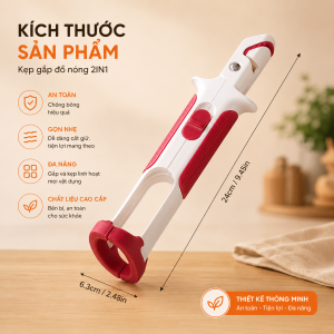 Kẹp gắp VERIGOO chất liệu nhựa ABS - silicone chống trượt và thép chống gỉ đa chức năng gắp đĩa bát tô thực phẩm nóng