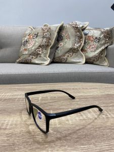 kacamata baca plus pria sporty P833 paket lensa antiradiasi komputer / anti radiasi-Biru PLUS