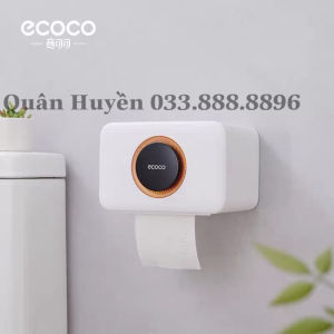 Hộp giấy vệ sinh ECOCO 2 ngăn tích hợp làm thơm phòng mẫu mới 2304 | Hộp giấy dán tường khuếch tán hương thơm đa năng