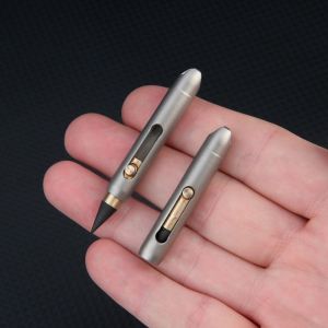 GIORGIONE Titanium Alloy Mini Eternal Pen 2 Replacement Pen Tips Light Weight Portable Emergency Writer Compact Erasable Pocket Everlasting Pencil Camping