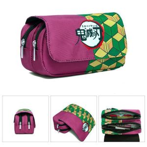 ST78FXHTC Storage Office and School Supplies Anime Bags Canvas Zipper Case Pencilcase Demon Slayer Kimetsu No Yaiba Pen Box Demon Slayer Pencil Bag