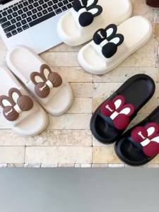 Thick-Soled Slippers For Women Cute Rabbit Design Suitable For Summer Girly Style Home Use EVA Bathroom Slippers Non-Slip And Suitable For Outdoor Wear