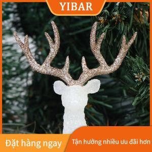 YIBAR Hươu Pha Lê Nai Rừng giáng sinh nai sừng tấm vàng lấp lánh màu trắng trang trí bàn tráng miệng cho gia đình