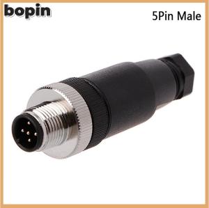 Bopin 1Pc M12 sensor connector 3 4 5 pin male female straight right angle plug