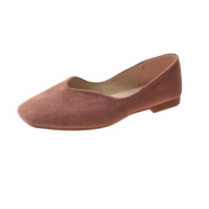 Free Shipping WomenS Shoes 2026 Spring New Collection: Square-Toe Boat Shoes Korean-Style Shallow-Mouth Flat Shoes With Square Heels Slip-On WomenS Flats Suede Loafers