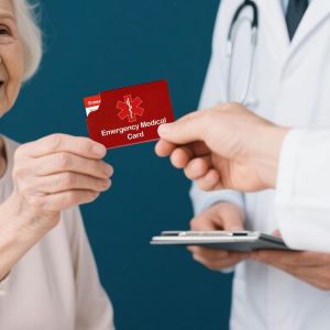 4 Pack Alert Emergency Contact Information Id Card for Wallet and 2 Pcs Alert See Card in Wallet Keychain