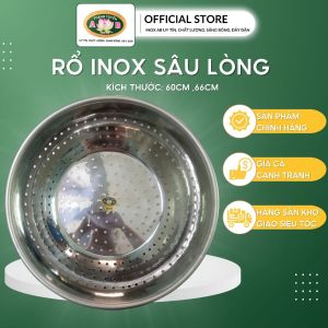 Rổ Inox lổ lớn dày dặn chất lượng sáng bóng từ size 60cm 66cm