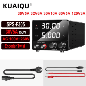 KUAIQU ระบบแหล่งจ่ายไฟสวิตชิ่งปรับได้5A 30V แบบปรับได้30V 10A ควบคุม DC ไฟดีเบนช์ของแหล่งจ่ายไฟ120A 60V