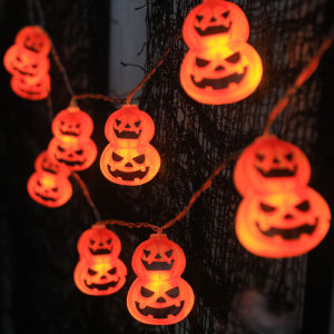 1.5M/10LED Halloween New 3D Pumpkin Spider Web String Light Battery Powered Garden Horror Atmosphere Chandelier Home Bar Halloween Party Decoration
