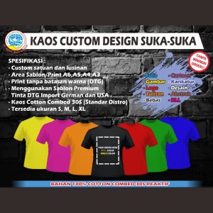 Kaos custome sablon press-design suka suka
