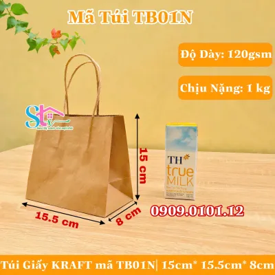 Combo 10 túi giấy kraft có quai cao cấp dày và cứng cáp túi kraft bảo vệ môi trường túi đựng quà túi giấy xi măng