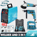 4IN1 SET MMA-450 Portable IGBT Inverter Welding Machine + Impact Drill + Angle Grinder + Electric Jigsaw. 