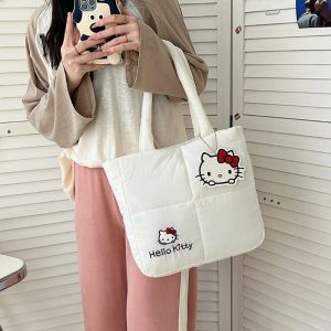 Hello Kitty Plush Bag Kawaii Sanrio Anime Handbag Cinnamoroll Kuromi Melody Cartoon Soft Stuff Shoulder Cosmetic Bags Girl Gifts