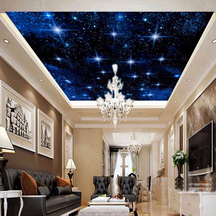 Custom Star Night sky Ceiling wallpaper mural,living room tv wall Kids'  bedroom home decor KTV bar sticker Lazada PH