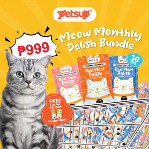 Petsup Meow Monthly Delish Bundle Cat Dog with Free Cat Wet Food/Delish Pouches - Real Meat Treats for Dogs Cats Kittens Wet Cat Food
