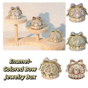 FIRST SONG Design Crown Jewelry Box Light Luxury Mini Size Creative Gift Box Small Ornaments European Style Jewelry Storage Valentines Day Gift