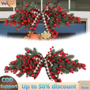【Vodool Auto Center】Elegant Christmas Swag for Front Door Festive Hanging Ornament with Seasonal Decorations