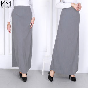 KM Muslimah High Waist Bold Elastic Ready Stock Women A Line Pleated Long Maxi Skirt Panjang Wanita [S31741]