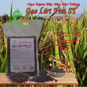 Gạo Lứt Tím Than ST Thiên Long Rice Đặc Sản Sóc Trăng 1 Kg Hàng Loại 1 Ăn Kiêng - Cơm mềm dẻo mùi thơm