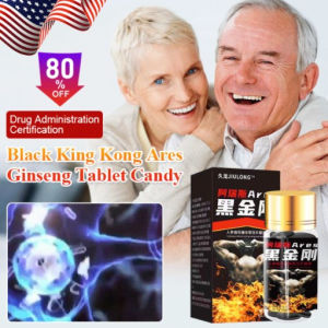 Black King Kong Ginseng Eucommia Male Flower Pupa Grass Cordyceps Tablet Candy Male Vitality Candy