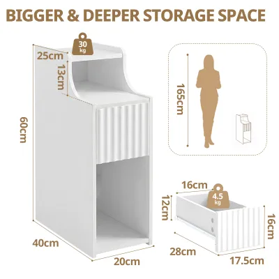 Ready Stock Ultra Narrow Solid Wood Mini Storage Cabinet with Narrow Edge Bedside Table Bedside Table with Drawers