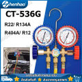 เกจน้ำยาแอร์ เกจเติมน้ำยาแอร์ R22 R32 CT-536G เกจ์พร้อมสายน้ำยาแอร์ R22 สายเกจวัดน้ำยาแอร์ สาย36 นิ้ว3เส้น เครื่องมือช่างแอร์ ใช้กับ R134a,R12,R404a. 