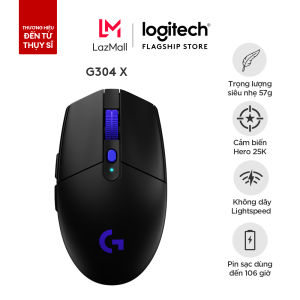 Chuột gaming Logitech G304 X LIGHTSPEED siêu nhẹ 57g HERO 25K LIGHTSPEED và chế độ có dây 6 nút có thể lập trình