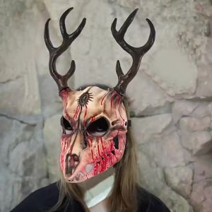 รุ่นใหม่ RP หน้ากากเขากวางกระดูกแกะที่ถอดออกได้ ตัวละครแปลกหน้า สำหรับฮาโลวีน COS ขายส่งอุปกรณ์ข้ามพรมแดน