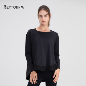 Reytorrm Baju Atau Atasan Olahraga Wanita Lengan Panjang Kaos Long Sleeve T-Shirt Yoga oversize(CX010)