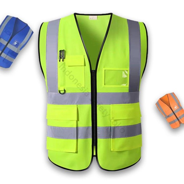Rompi Safety Proyek Vest safety Rompi Reflektif /Hijau-Orange