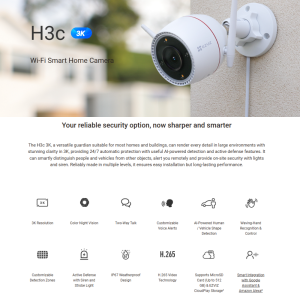EZVIZ H3c 3K & 2K WiFi Outdoor CCTV Wireless Camera | Color Night Vision AI Detection Siren Cloud & Local Storage