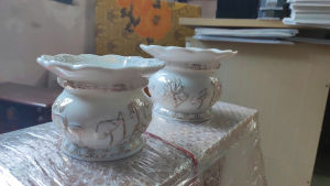 Bát Nhang Lư Hương Có Hứng Sứ Bạch Ngọc Hoa Sen