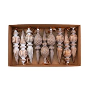 YUHENNY Plastic Vintage Finial Christmas Ornaments Conical Shape Antique Style Christmas Tree Pendants Reusable Retro Christmas Tree Icicle Hanging Baubles Christmas Party Decor