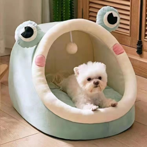 Toki - Cartoon Cat Bed Comfortable Indoor Sleeping Bed Washable Cave Bed With Hang Fur Toy Alas Tidur Kucing Kartun