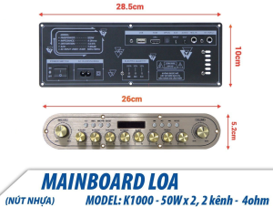Bo mạch loa xách tay K10 có màn hình công suất 100W có Echo Reverb